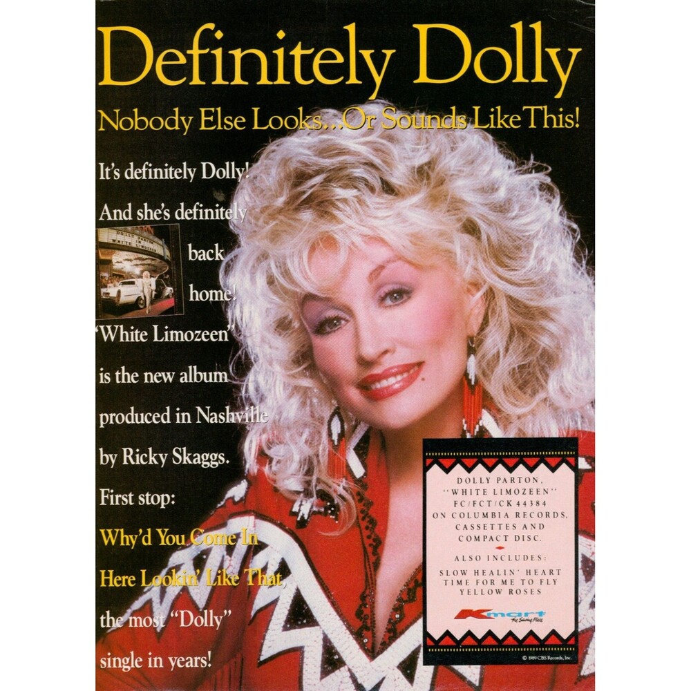 Vintage Dolly Parton Music Promo Trade Ad Poster 8.5x11 Country Legend